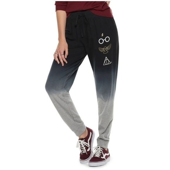 HARRY POTTER Black & Gray Ombré Joggers Pants S - Picture 1 of 13